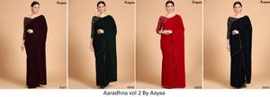 Aayaa Aaradhna 2 New Stylish Party Wear Velvet Heavy Saree Collection